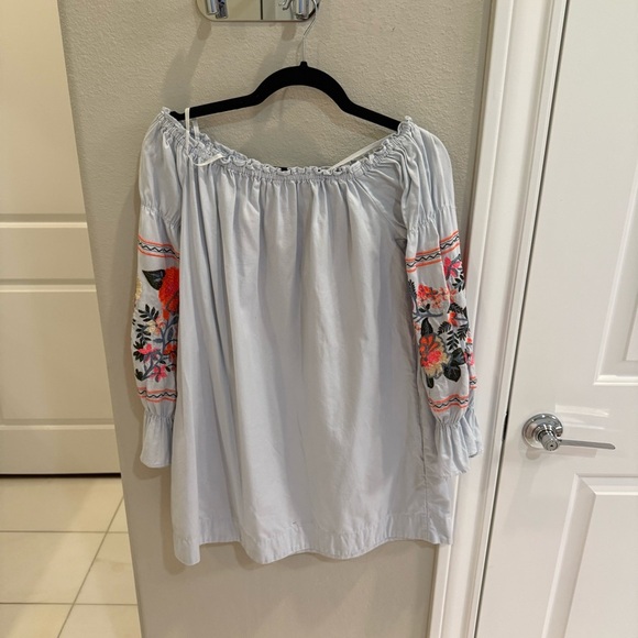 Free People Fleur De Jour Mini Shift Boho Dress Floral Embroidered sundress - Picture 6 of 8